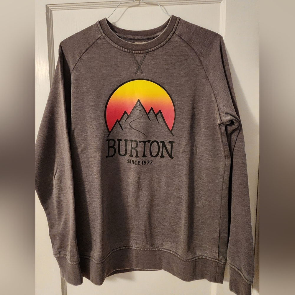 Burton Gray Sweatshirt with Mountain Graphic